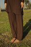 Tan through wide pants hot chocolate