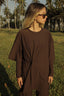 Tan through t-shirt w/ detachable sleeves hot chocolate