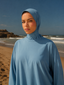 Water-resistant pullover hijab berry