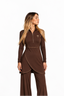 Tan through dress longsleeve hot chocolate