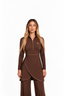 Tan through dress longsleeve hot chocolate