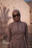 Tan through pullover hijab mocha