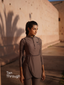 Tan through dress longsleeve mocha