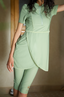 Tan through glitter dress shortsleeve matcha