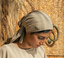 Water-resistant tied-up turban vanilla (PRE-ORDER)